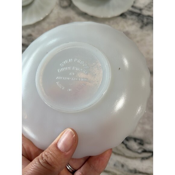 Anchor Hocking Fire King Swirl Demitasse Cup and Saucer Set of 5 - Picture 5 of 6